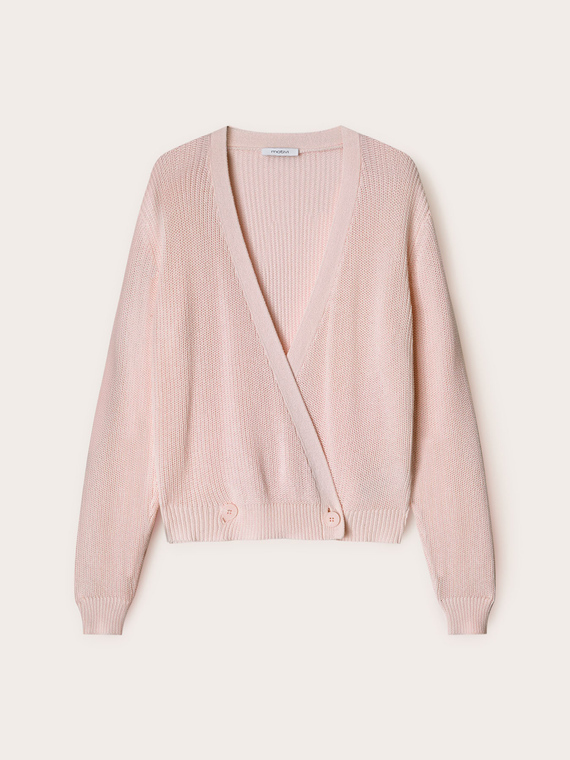 Cardigan ad incrocio in cotone