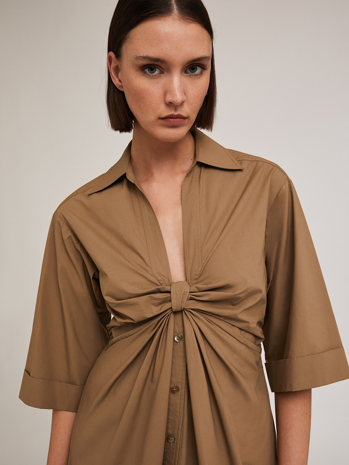 Chemisier dress with knot image number 3