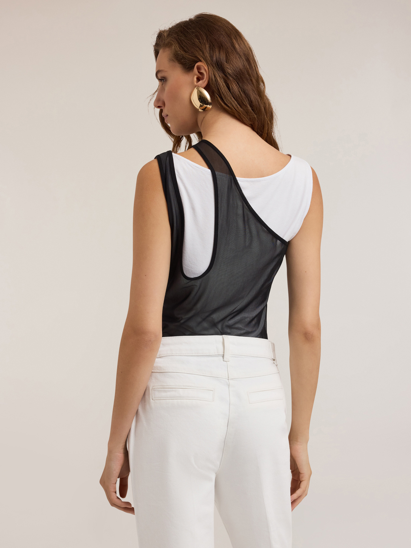 Jersey-Oberteil mit Top aus T&uuml;ll image number 1