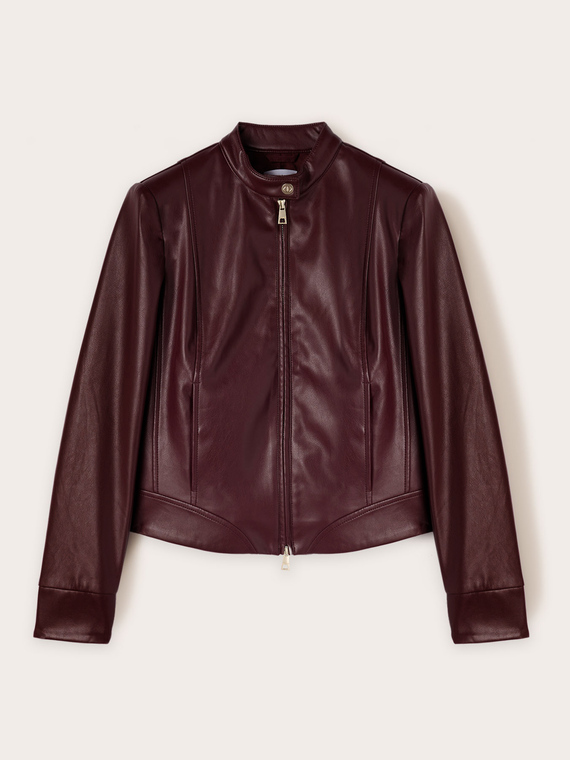 Giubbotto in tessuto spalmato con tagli shaping