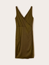 Short satin dress with crossover neckline image number 4
