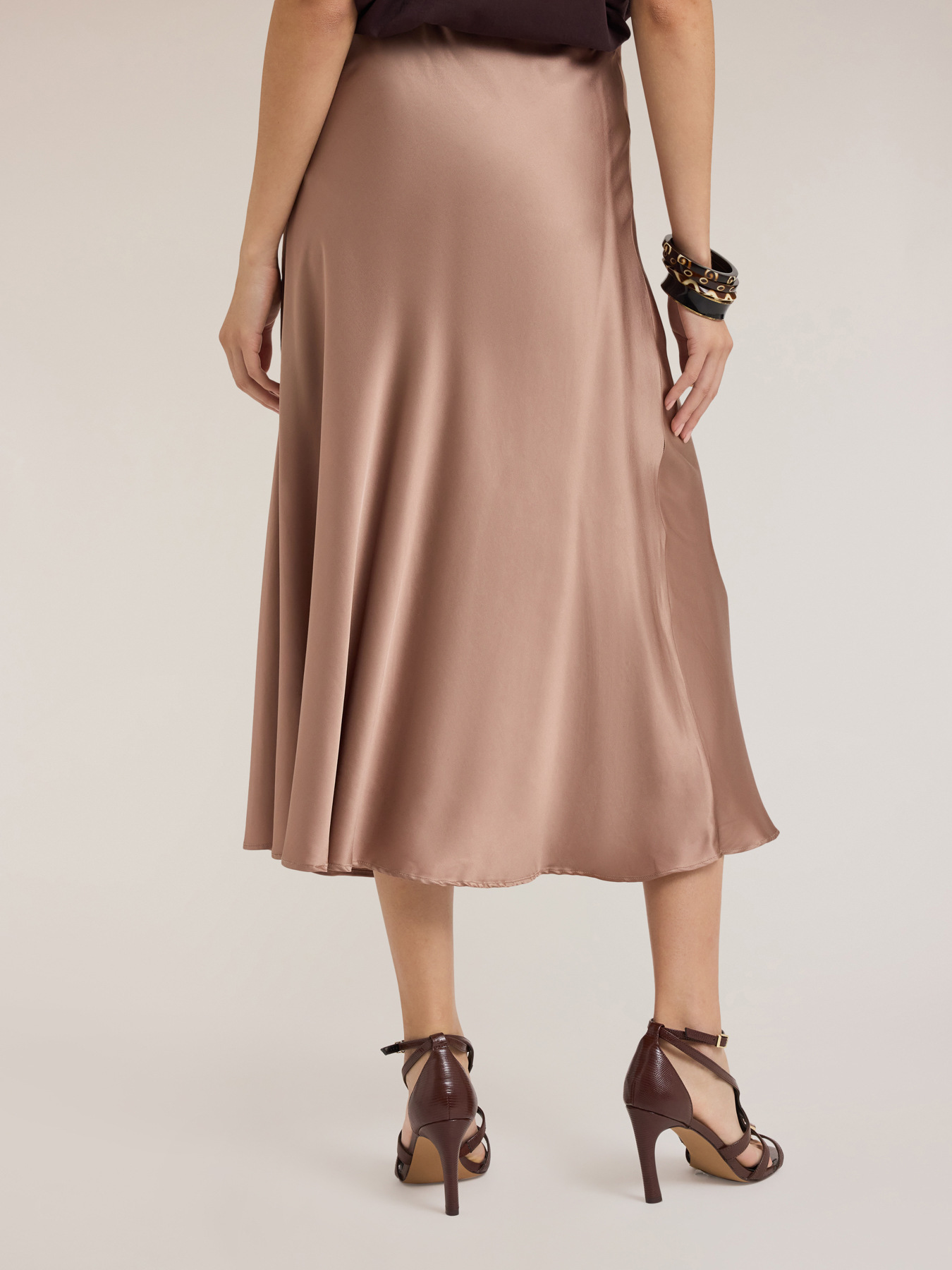 Gonna longuette in raso image number 1