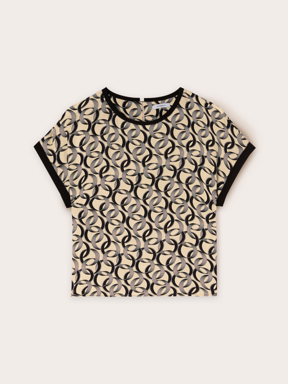 Blusa kimono con estampado de anillos