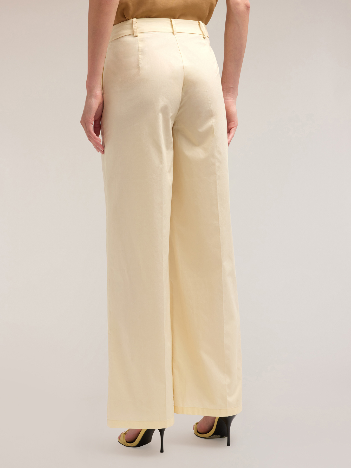 Wide leg cotton trousers image number 1