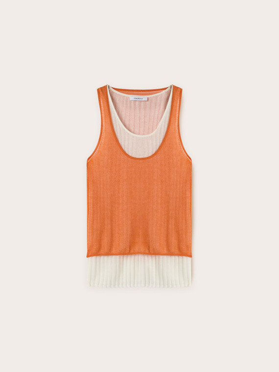 Jersey-Oberteil mit Rippentop