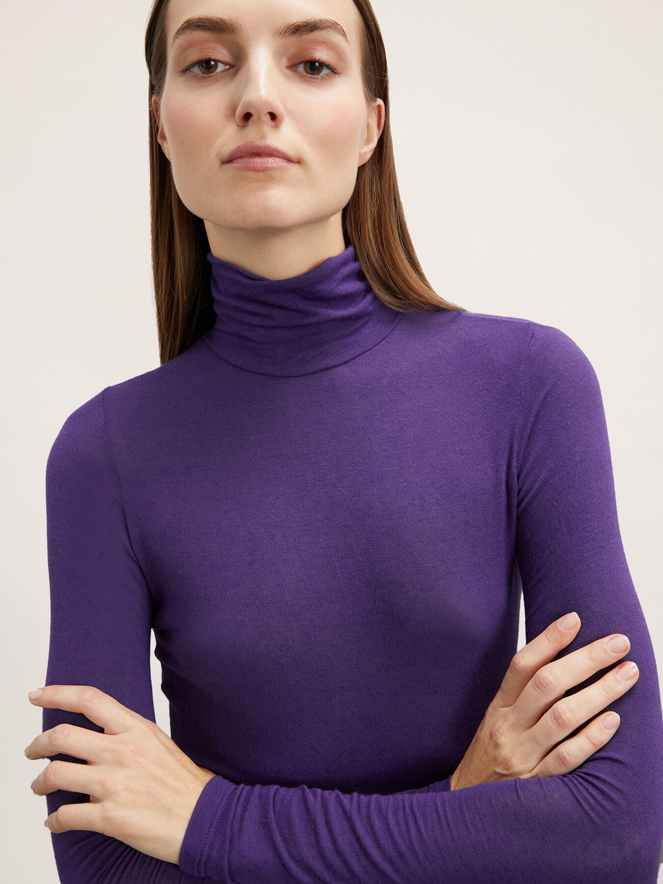 Pulover pe g&acirc;t din amestec de modal image number 2