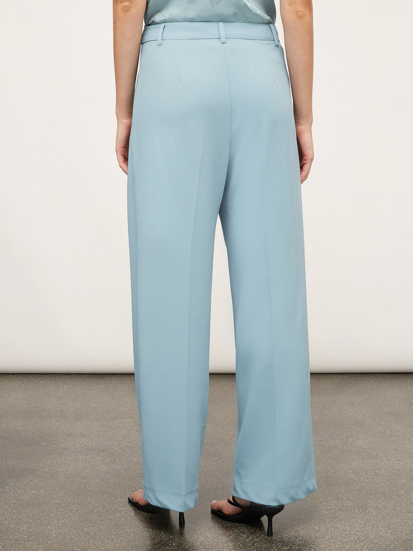 Pantaloni palazzo cu pliuri image number 1