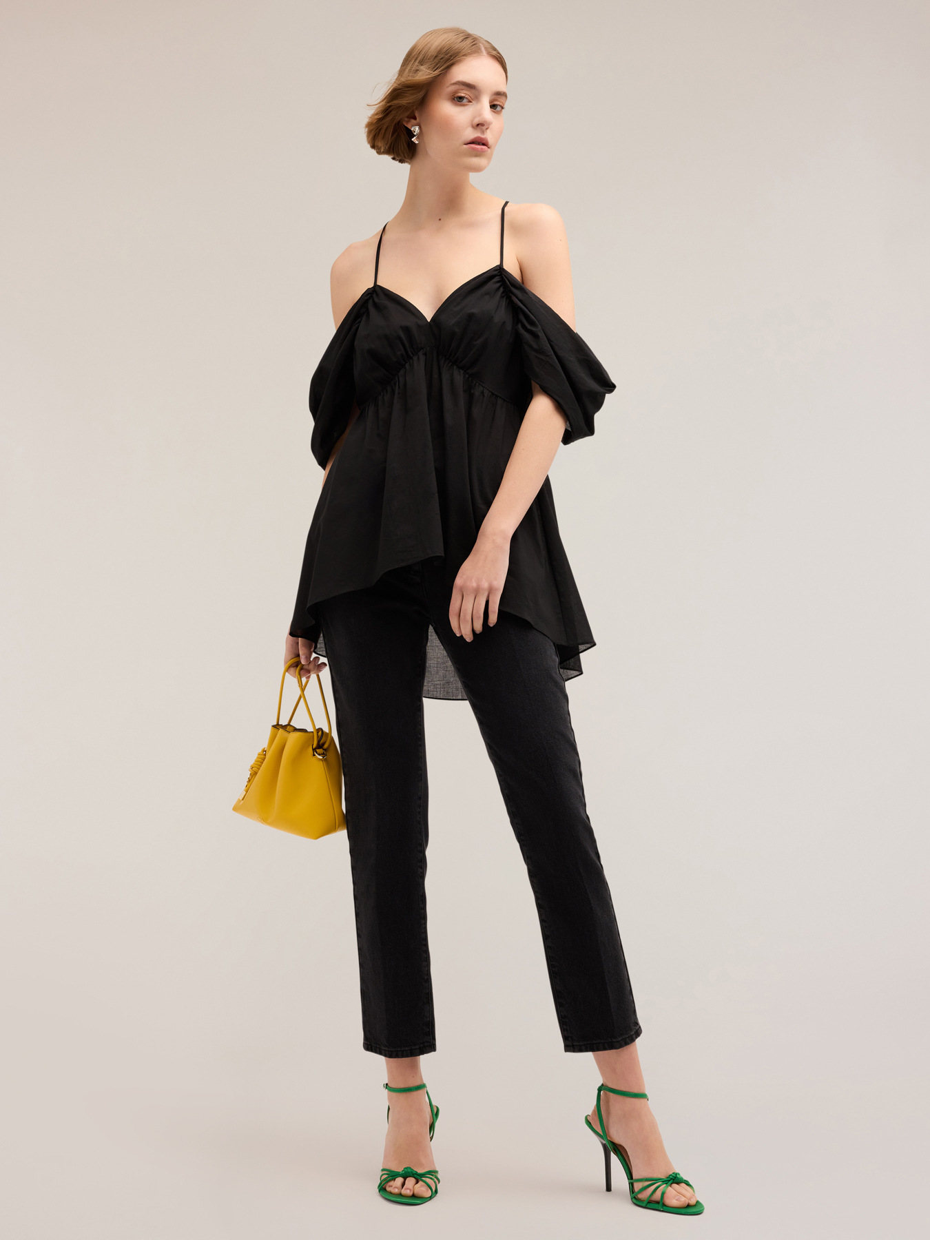 Top sin hombros de algod&oacute;n image number 0