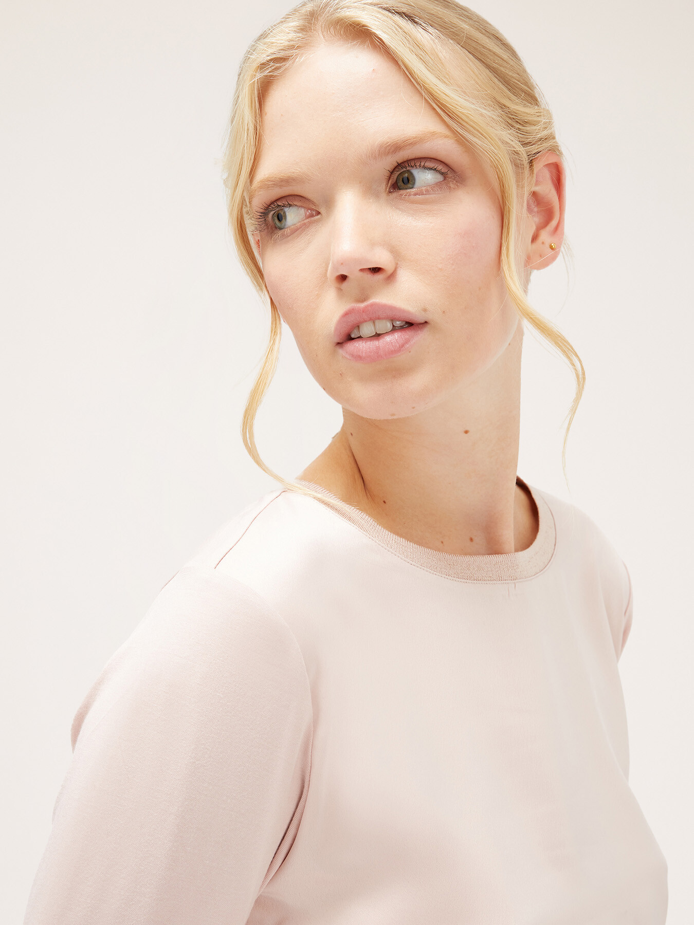 Tricou basic din două materiale image number 2