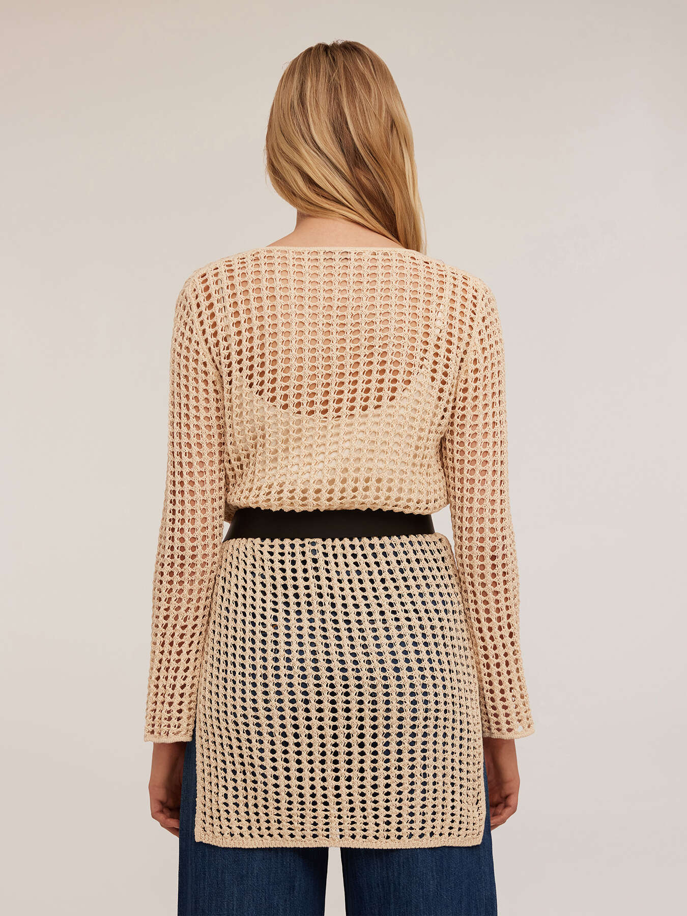 Tunica in maglia effetto uncinetto image number 1