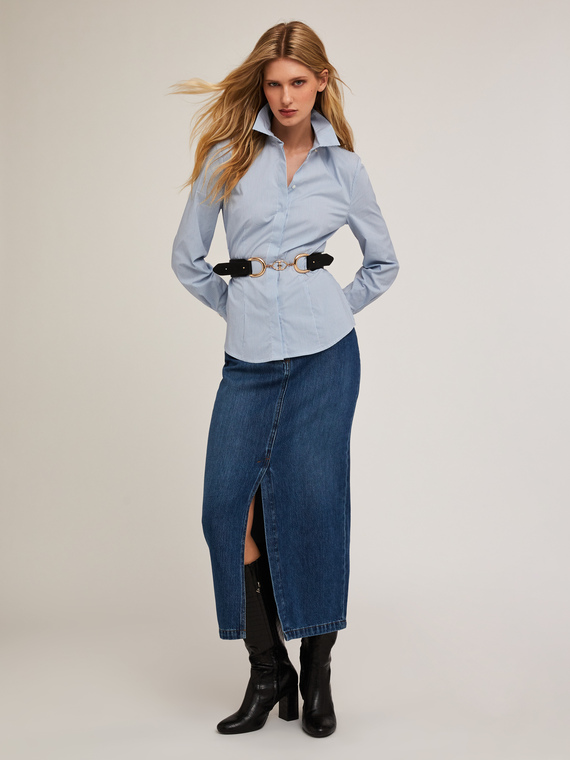 Camicia in popeline a righe