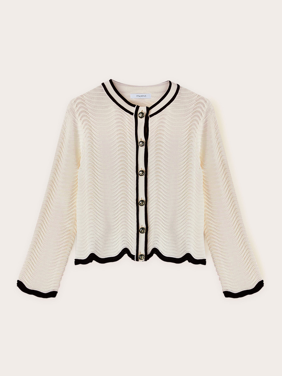 C&aacute;rdigan de punto ondulado