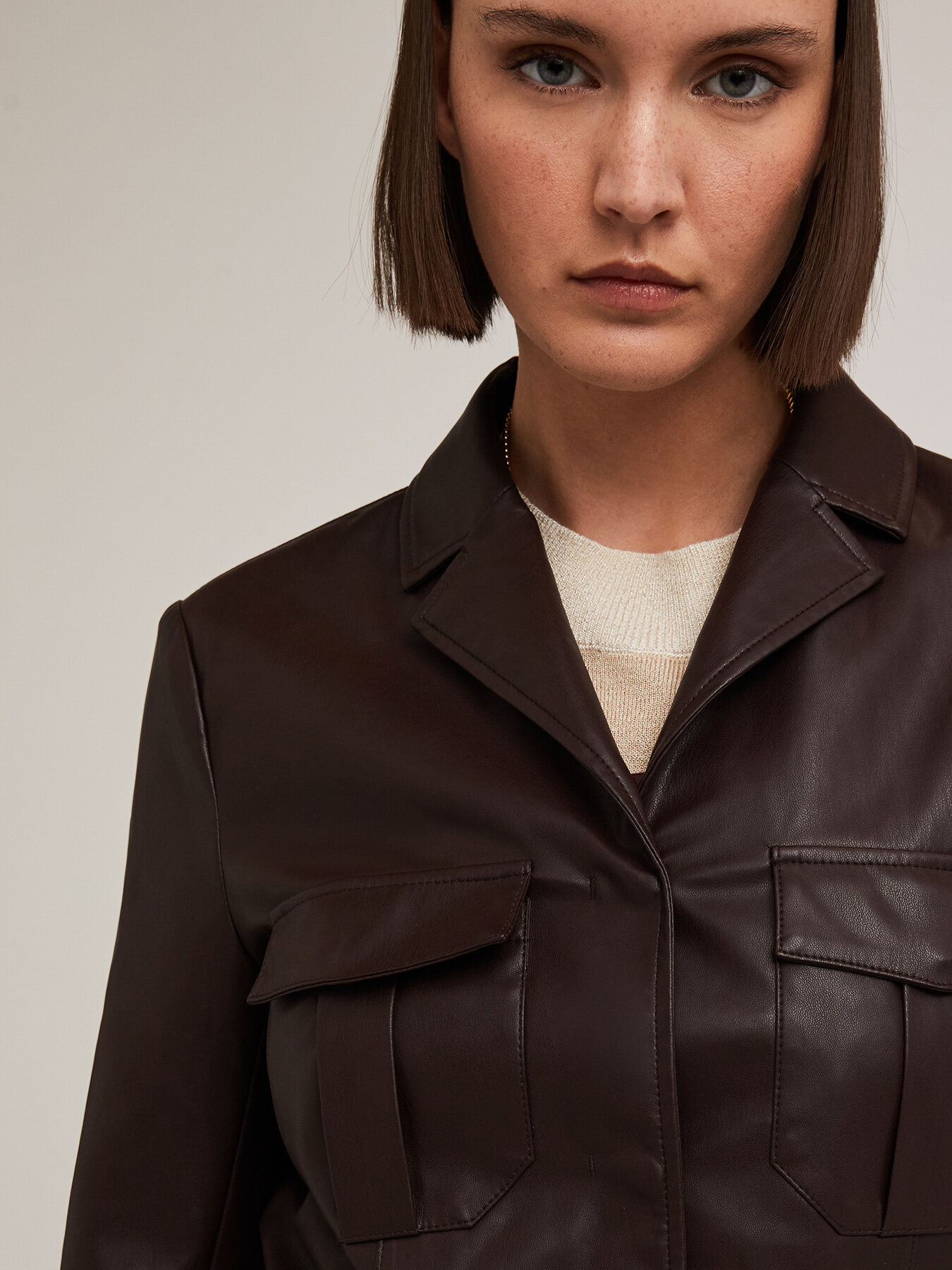 Jacke aus beschichtetem Stoff mit G&uuml;rtel image number 3