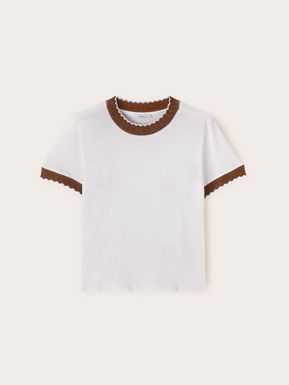 Camiseta con bordes de punto