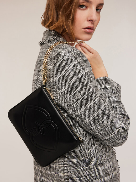 Flat coated fabric clutch