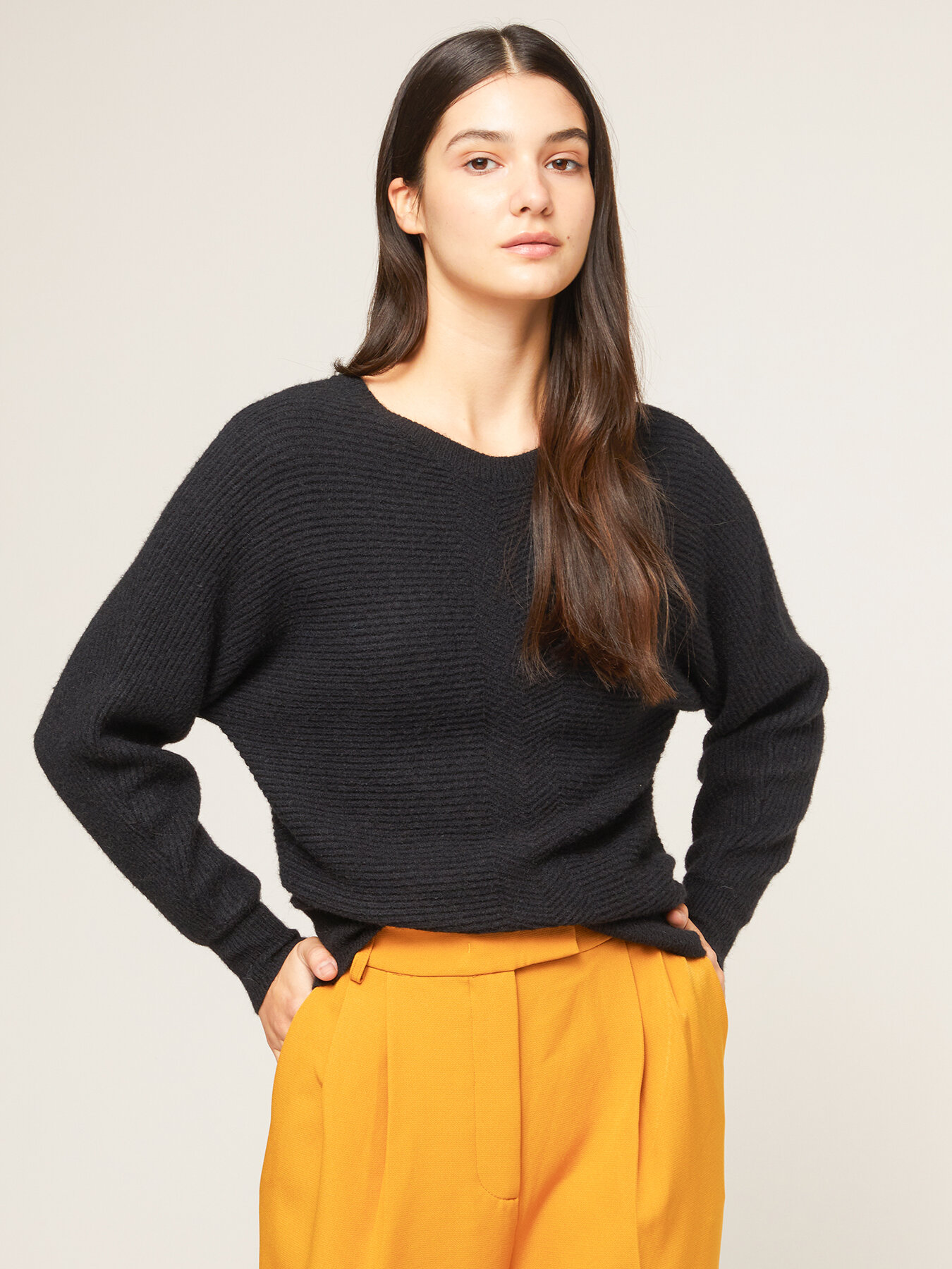 Pulover seamless cu nervuri image number 0