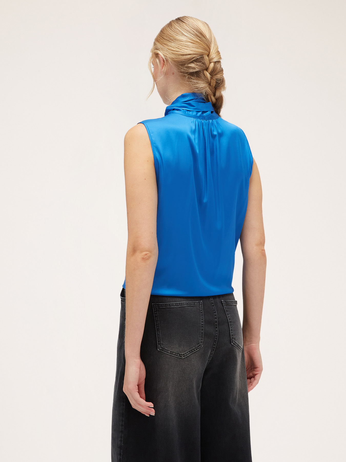 Top din satin cu fundiță image number 1