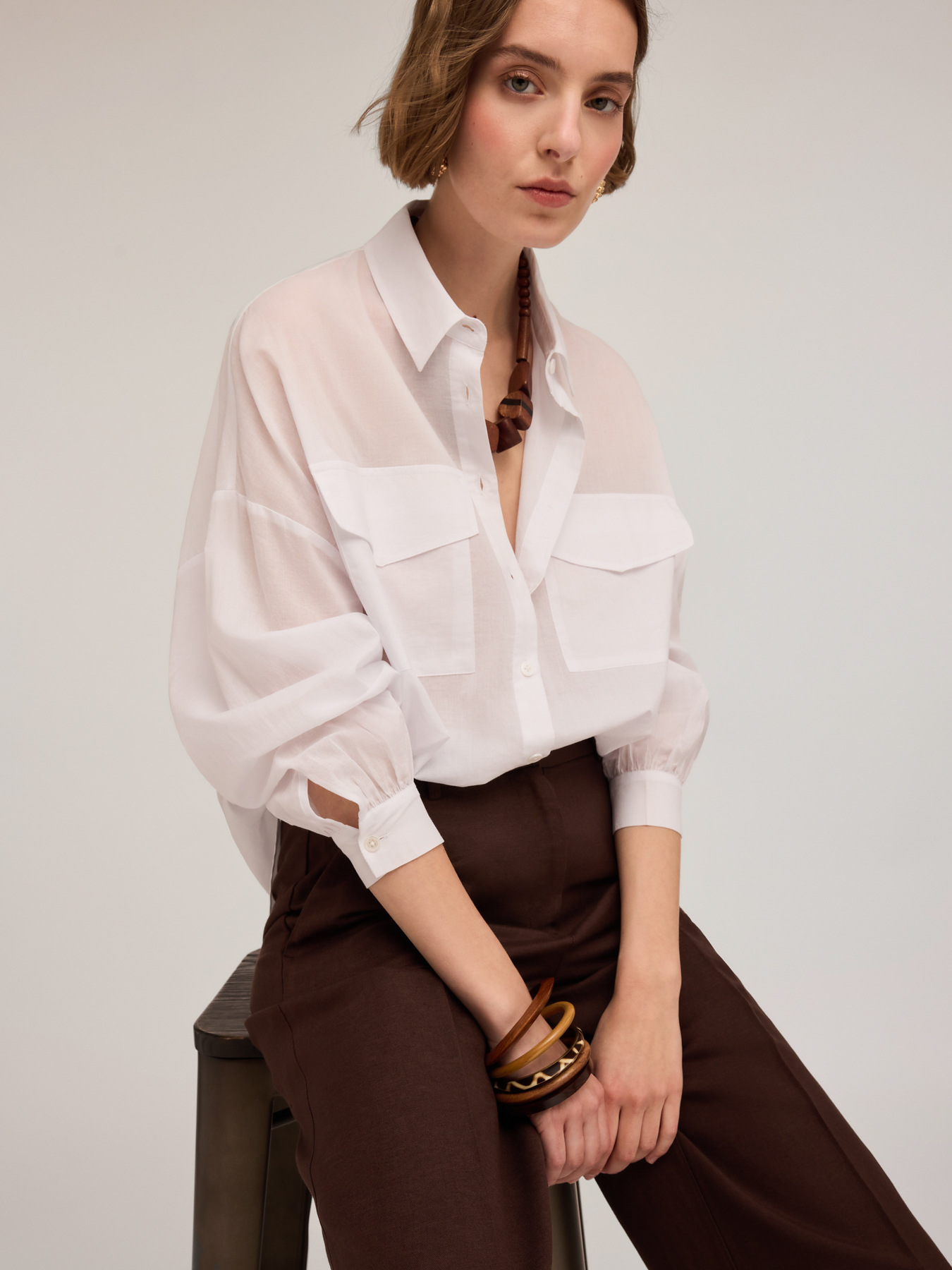 Chemise oversize avec poches image number 2