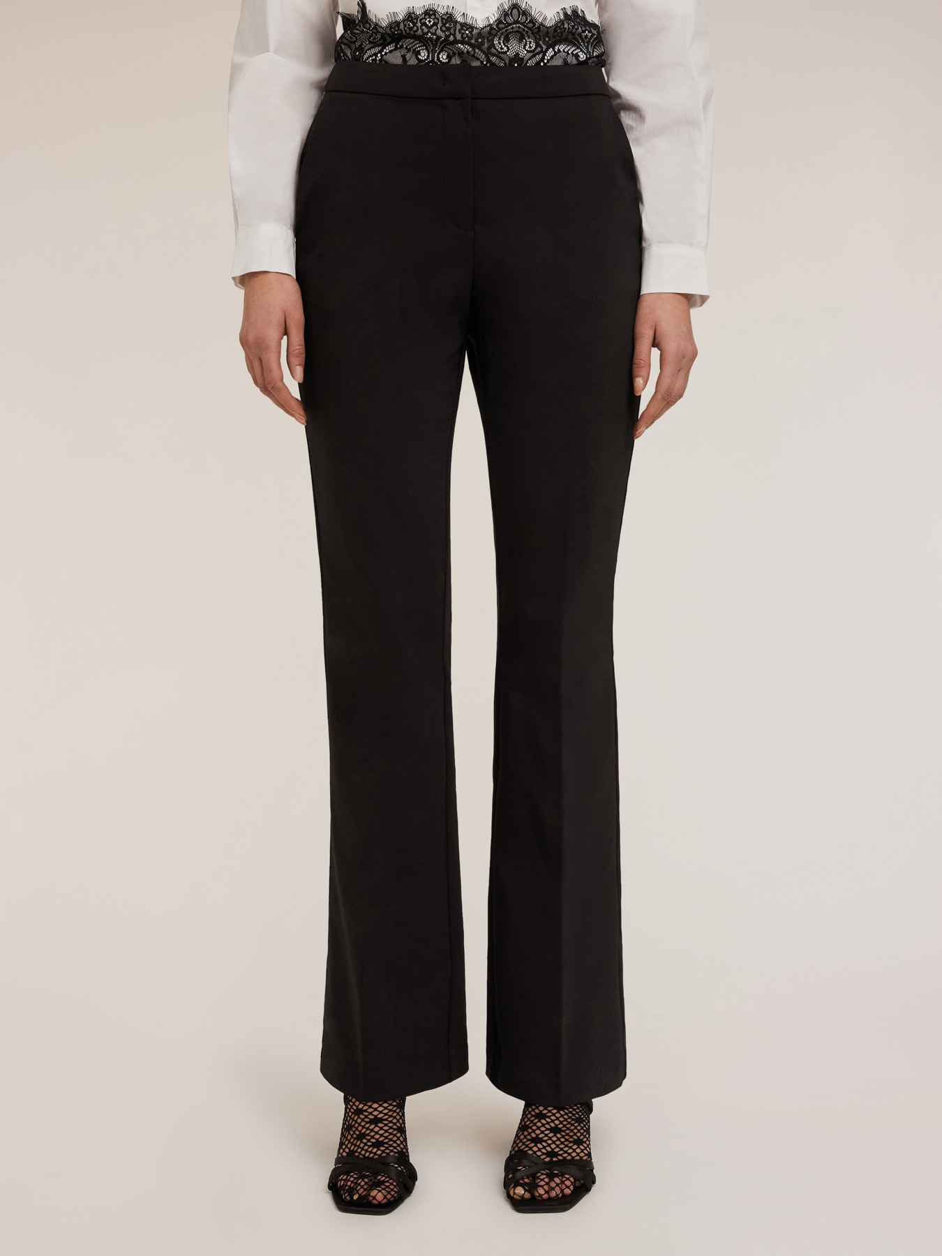 Pantaloni flare in tessuto compatto image number 2