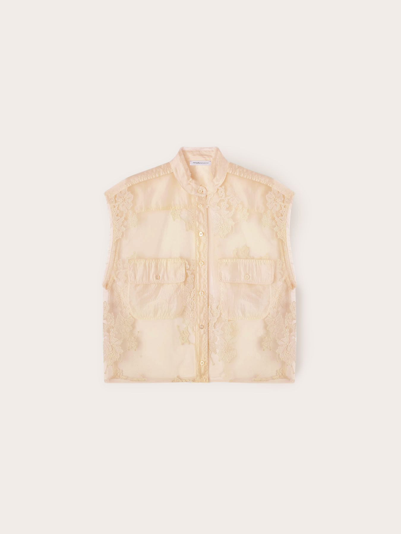 Camisa sin mangas de encaje image number 4