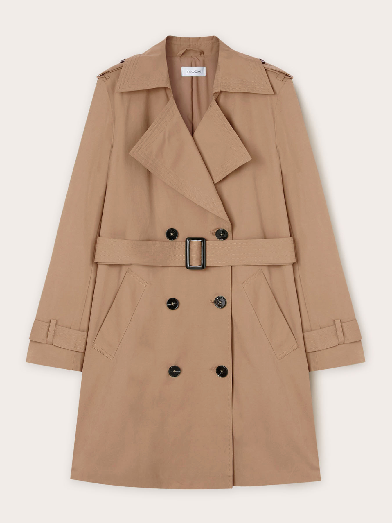 Double-breasted technical fabric trench-coat image number 4