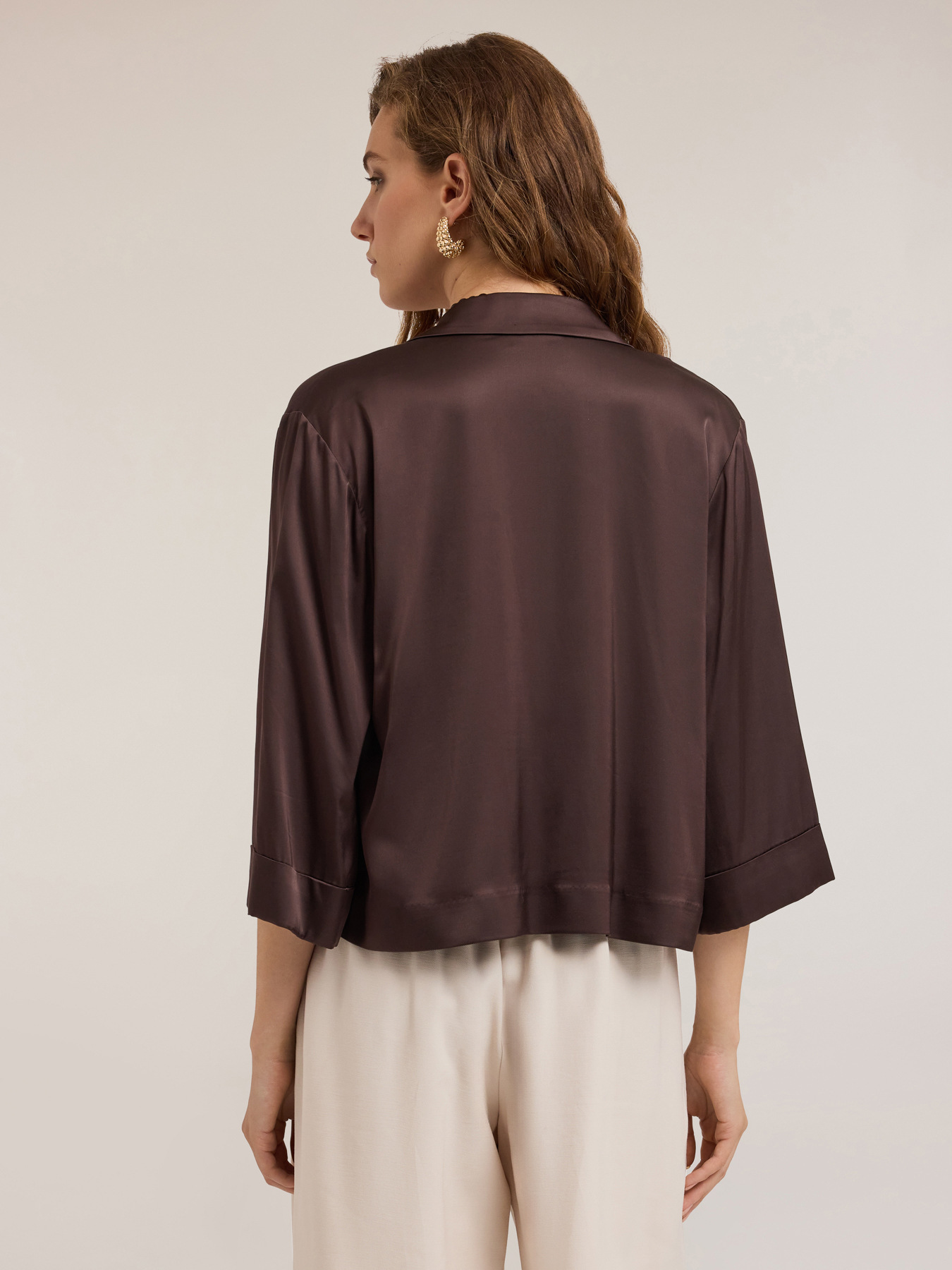 Stretch satin deconstructed jacket image number 1