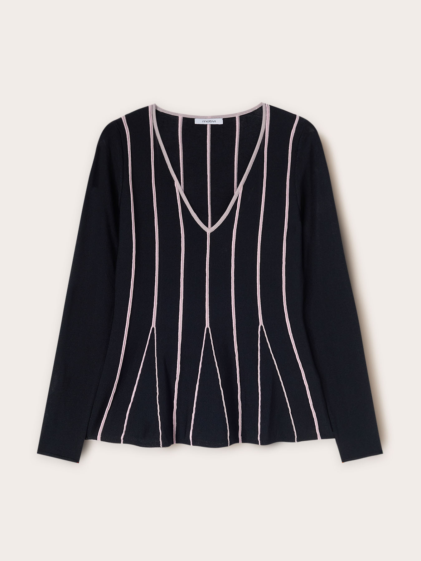 Pullover mit ausgestelltem Schnitt und Streifenmuster image number 4