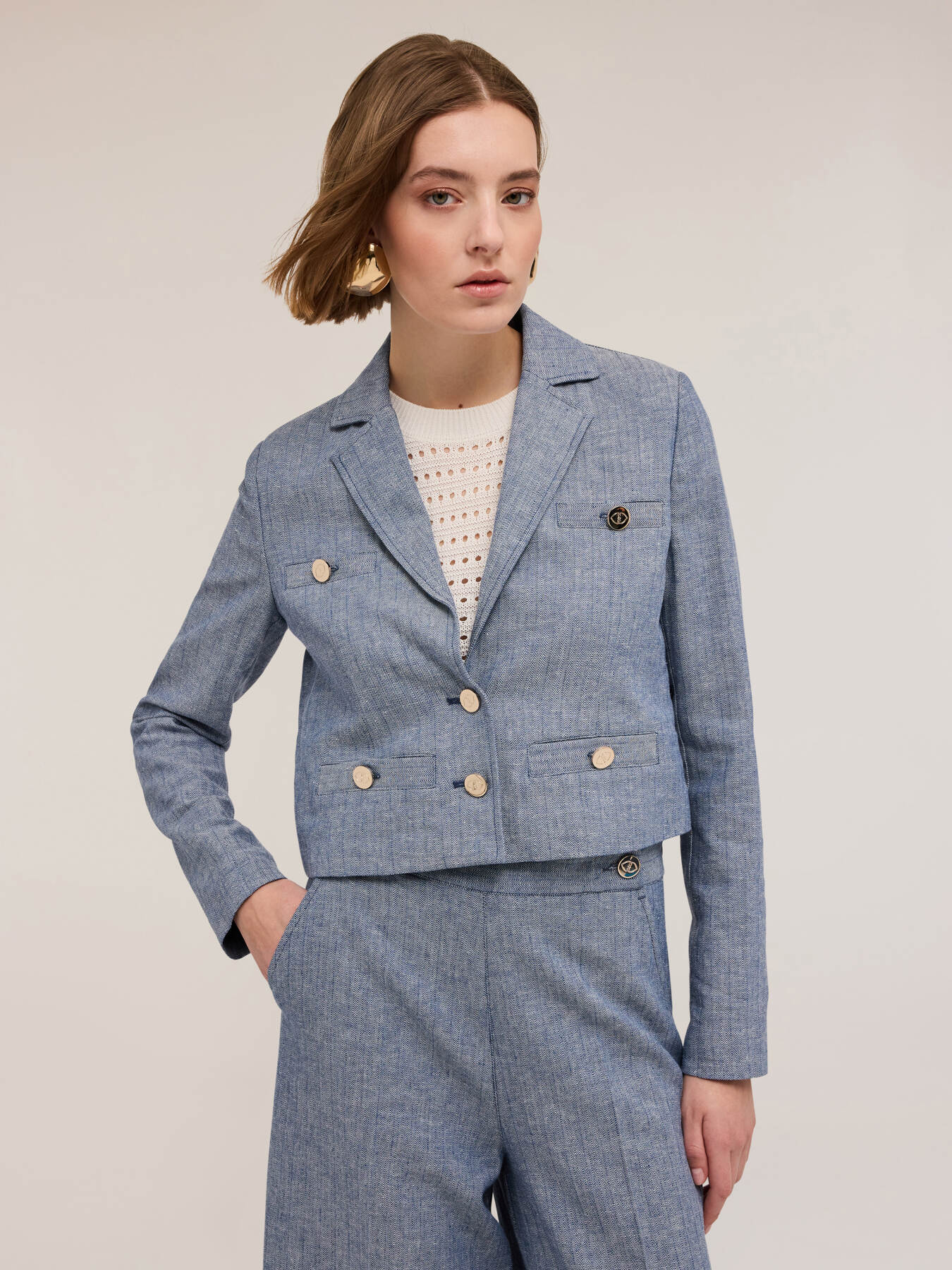 Giacca corta effetto denim image number 2