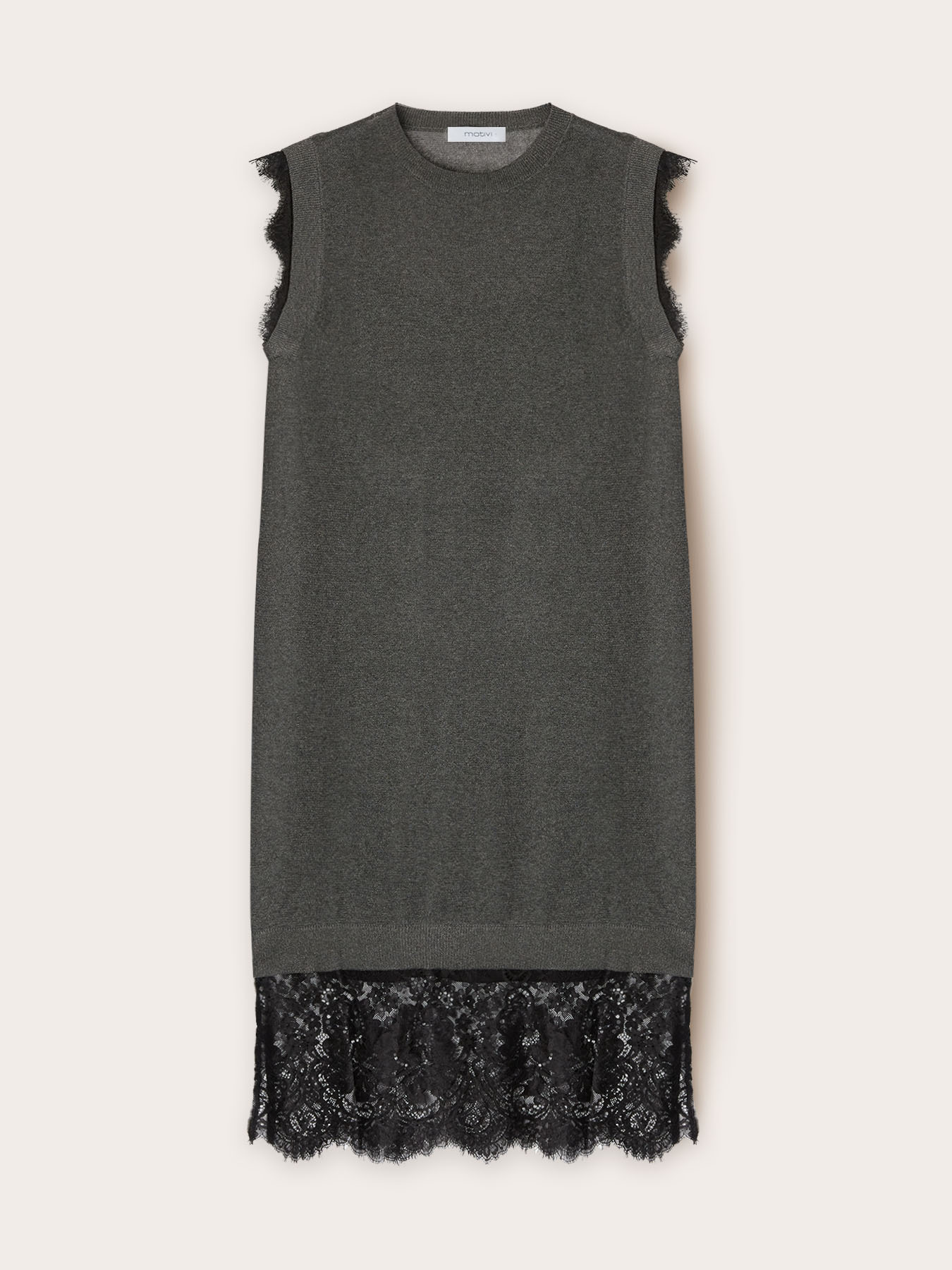 Knit dress with lace trims image number 4