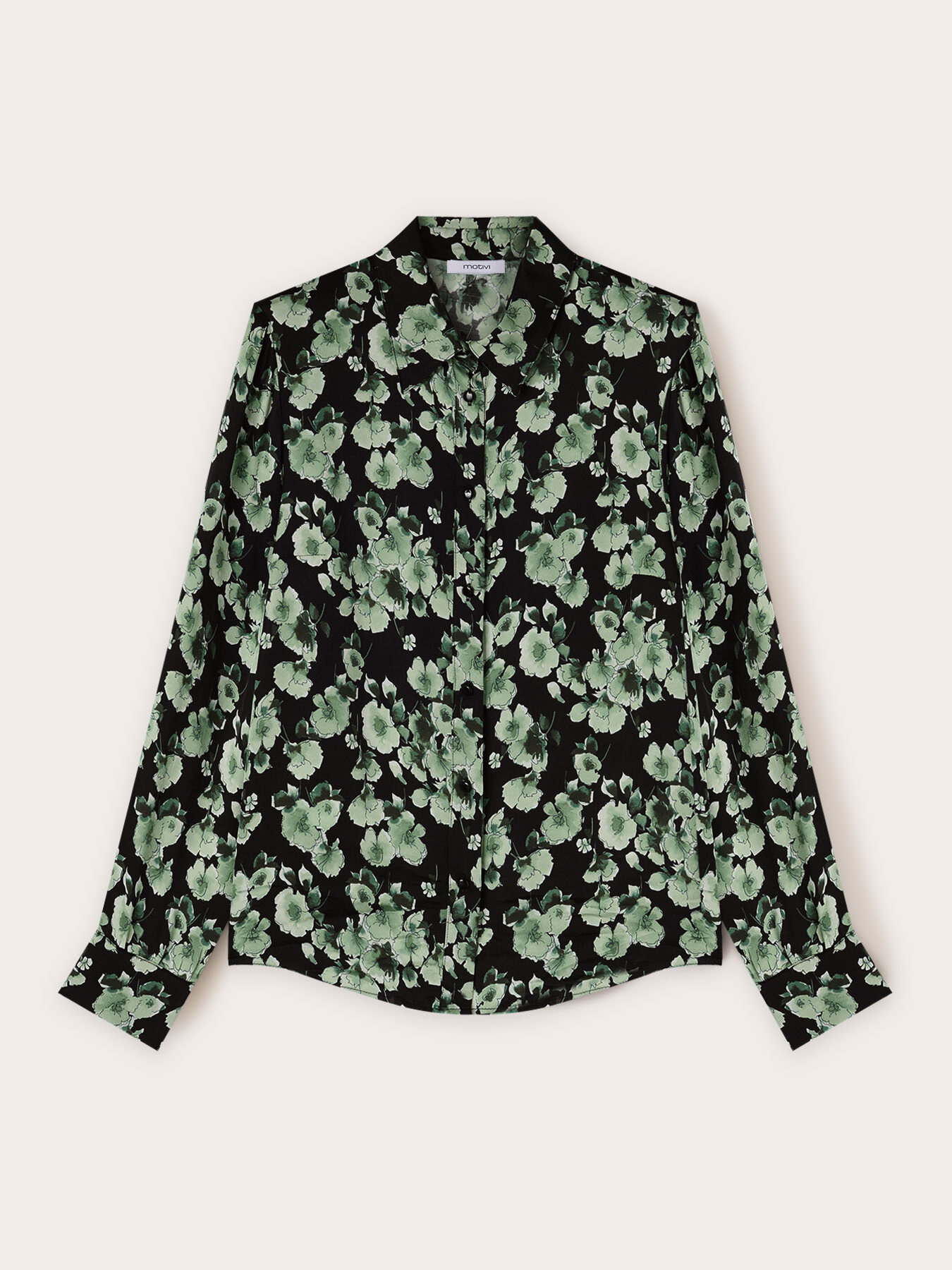 Camisa de raso con estampado de flores image number 4