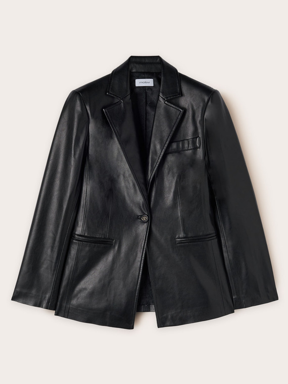 Einreihiger Blazer aus beschichtetem Stoff