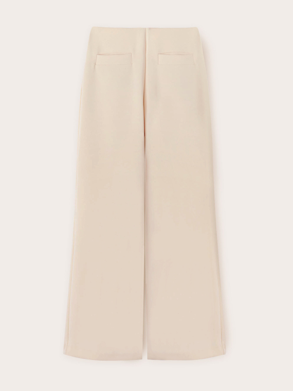 Pantaloni palazzo a vita alta in tessuto cr&ecirc;pe