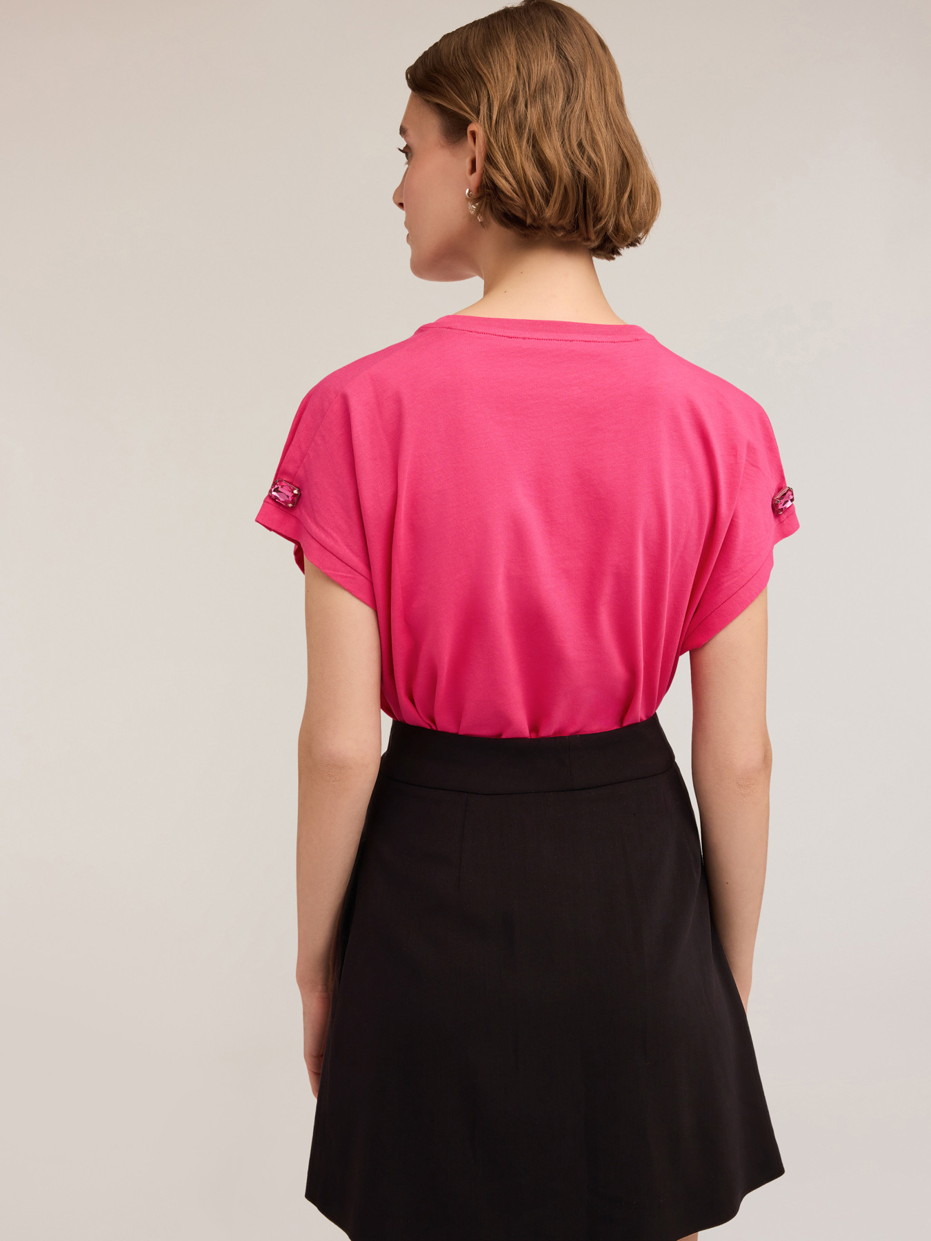 T-Shirt im Kimono-Schnitt mit Schmucksteinen an den &Auml;rmeln image number 1