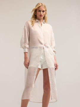 Camicia lunga gessata