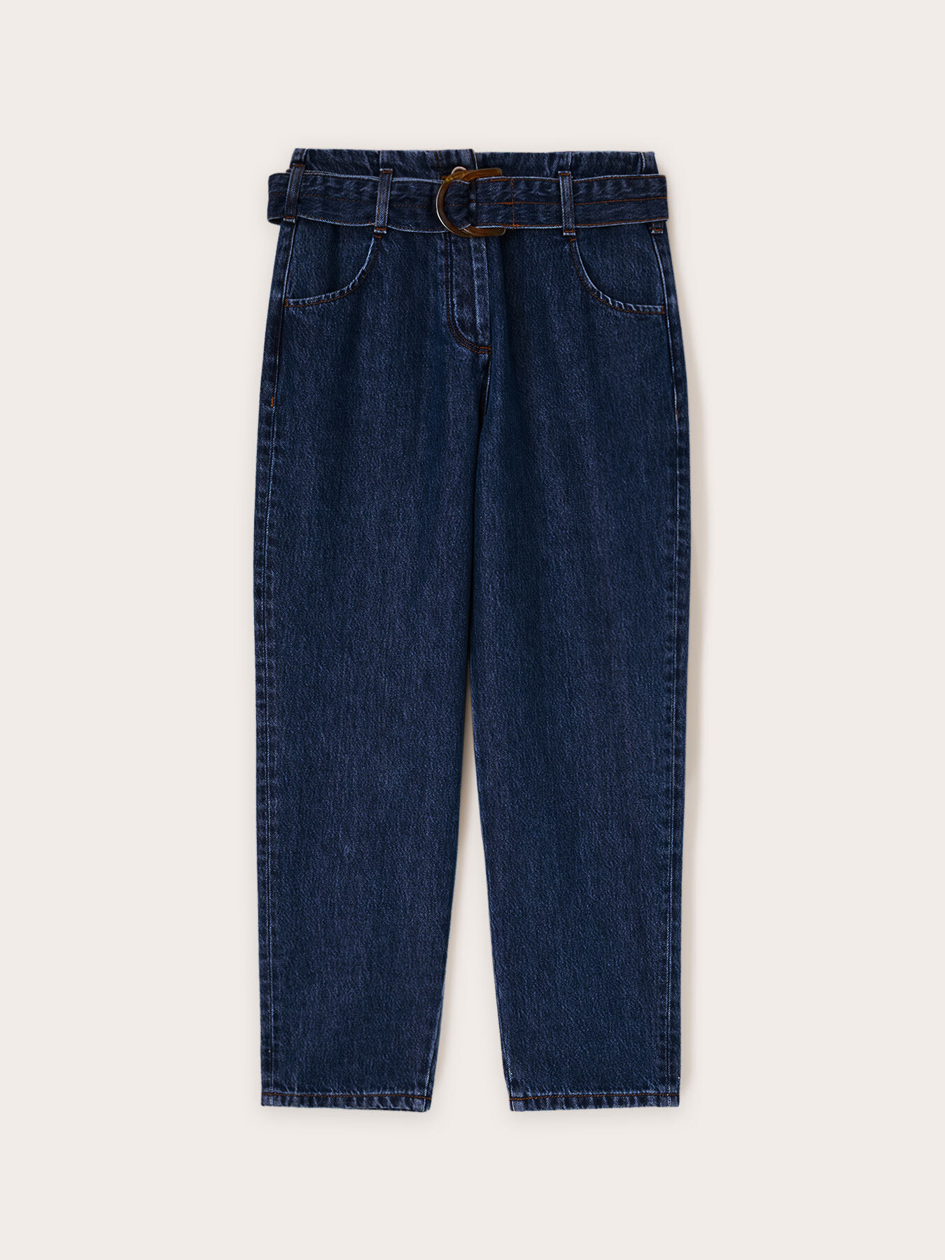 Jeans balloon fit con cintura misto lyocell image number 4