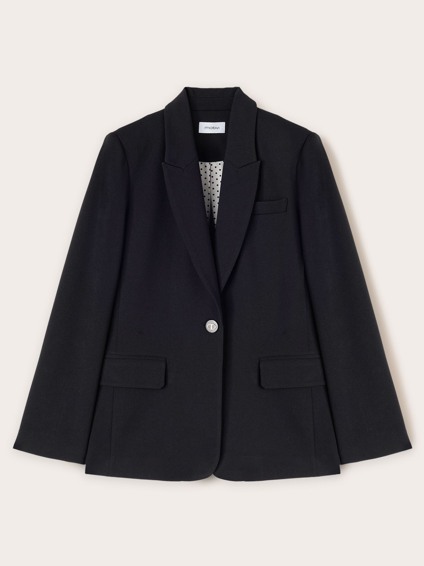 Single-breasted crepe fabric jacket image number 4